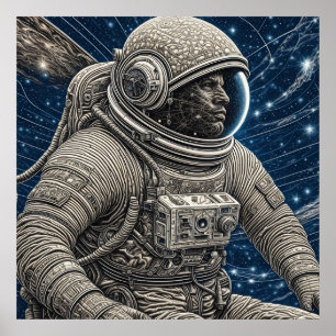 Poster Ai Art astronaute dans l'espace
