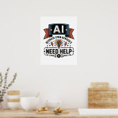 Poster AI Genius Humor Tech Quote Design (Cuisine)