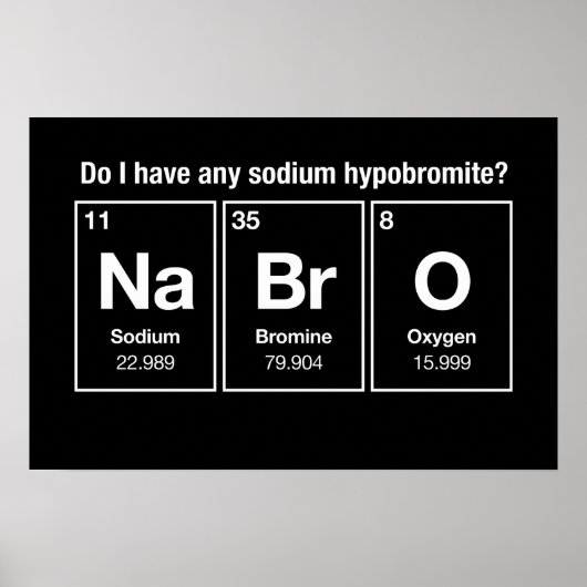 Poster Ai-je de l'hypobromite de sodium ? NaBrO ! (Devant)