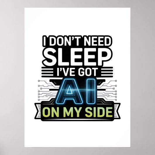 Poster AI On My Side – Funny Tech Quote (Devant)