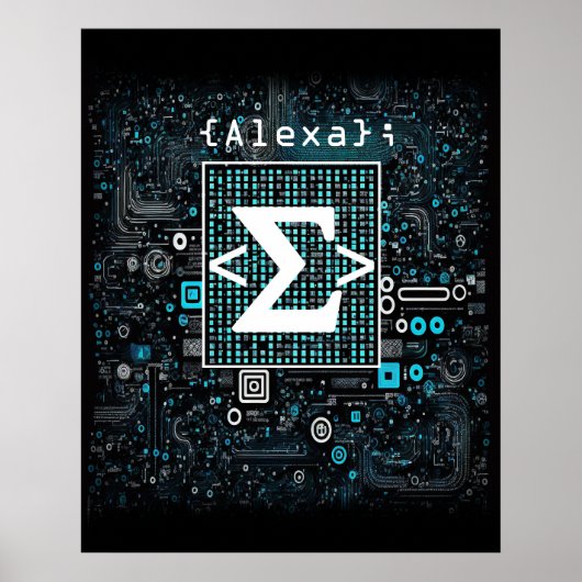 Poster Ai - Technologie - Monogramme de codage - Sigma (Devant)