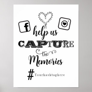 Poster Aide à capturer les souvenirs Panneau de mariage a