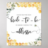 Poster Aide Abeille à la mariée occupée Adresse une envel (Devant)