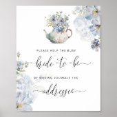 Poster Aide bleue pour la mariée occupée Adresser une env (Devant)