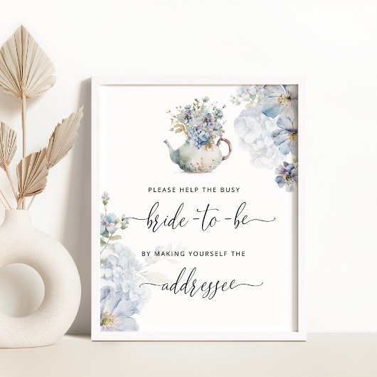 Poster Aide bleue pour la mariée occupée Adresser une env