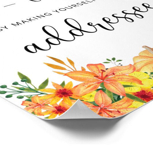 Poster Aide d'automne pour les parents occupés Adresse d' (Coin)