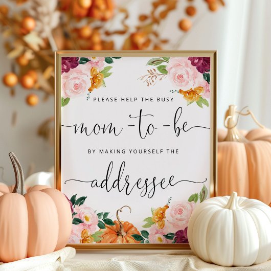 Poster Aide d'automne pour les parents occupés Adresse d'