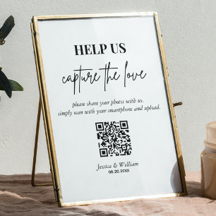 Poster Aide-nous à capturer l'amour Qr Code Signer
