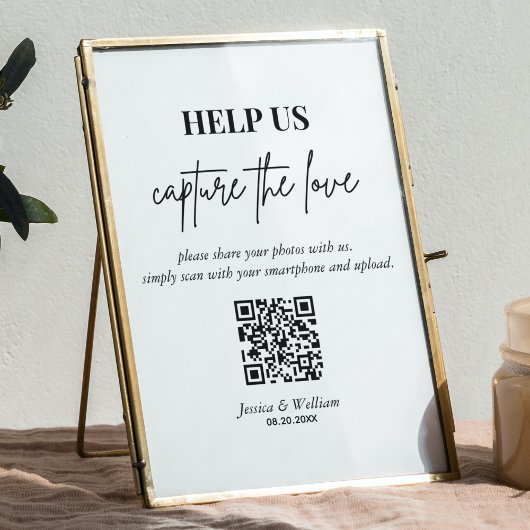 Poster Aide-nous à capturer l'amour Qr Code Signer