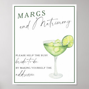 Poster Aide pour les marges et le mariage pour la mariée