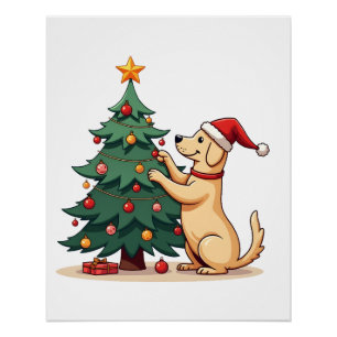 Poster Aide pour sapin de Noël de Labrador