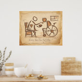 Poster Aide-soignant à l'ancienne, Assistant de soins inf (Cuisine)