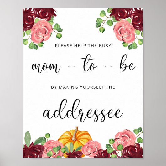 Poster Aider la future maman occupée à adresser une envel (Devant)