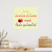 Poster Aider les enfants handicapés à réaliser leur poten (Cuisine)