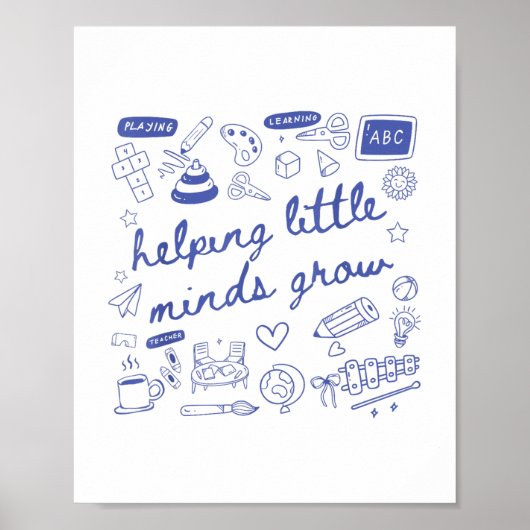 Poster Aider les petits esprits à grandir Enseignant mate (Devant)