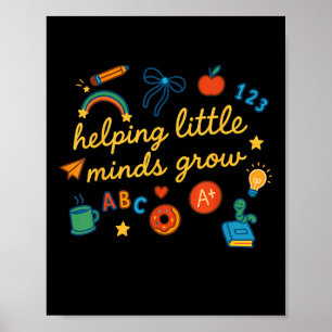 Poster Aider les petits esprits grandir maternelle présco