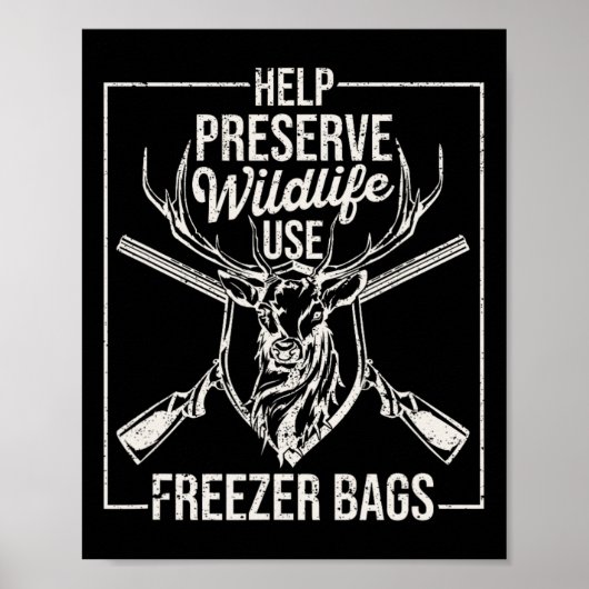 Poster Aidez à préserver la faune utiliser le congélateur (Devant)