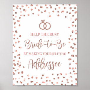 Poster Aidez Busy Bride à devenir votre Rose d'adressage