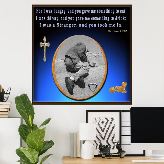 Poster Aidez l'affiche pour sans-abri (Bureau à domicile)