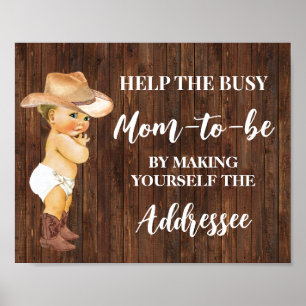Poster Aidez Maman À Faire De Vous-Même Adressee Cowboy D