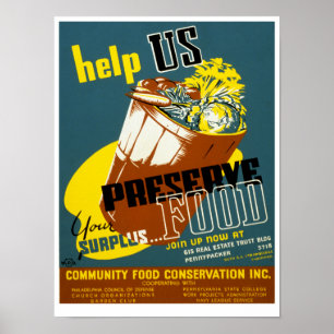 Poster Aidez-nous à conserver la nourriture