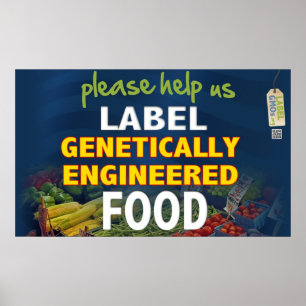 Poster Aidez-nous à marquer des nourritures de GMO !