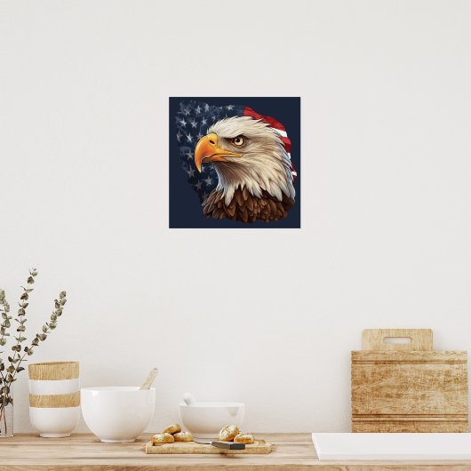 Poster Aigle à drapeau américain (Cuisine)