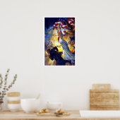 Poster Aigle à drapeau américain vintage Patriotique Lady (Cuisine)