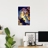 Poster Aigle à drapeau américain vintage Patriotique Lady (Bureau à domicile)