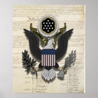 Poster Aigle américain sur la Constitution
