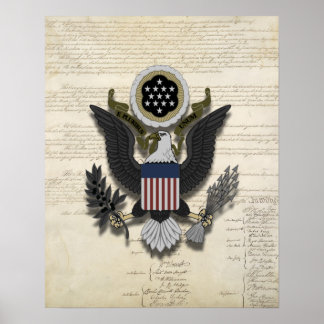 Poster Aigle américain sur la Constitution