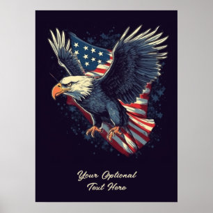 Poster Aigle américain texte personnalisé