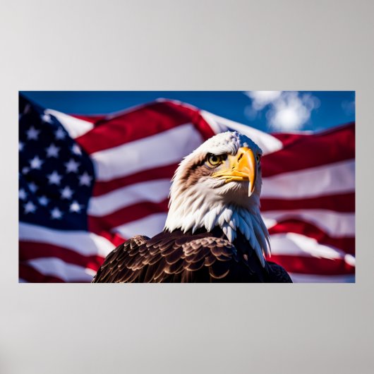 Poster Aigle américain x Drapeau (Devant)