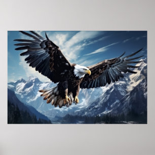 Poster Aigle Animal Oiseau Faune Sauvage Art coloré