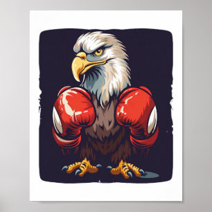 Poster Aigle avec gants de boxe pour une ambiance forte e