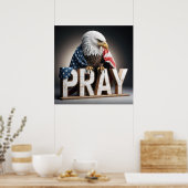 Poster Aigle Balle Sur Un Signe Priant (Cuisine)