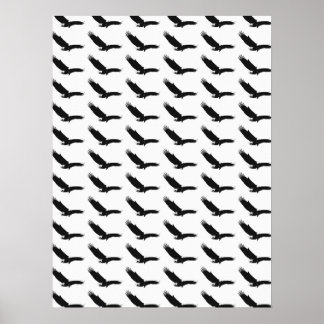 Poster Aigle d'atterrissage noir et blanc