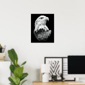 Poster Aigle de Bald avec citation patriotique (Bureau à domicile)