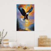Poster Aigle de chasse unique, Oiseau de liberté de l'aig (Cuisine)