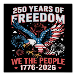 Poster Aigle de la liberté 250 ans 250e anniversaire État