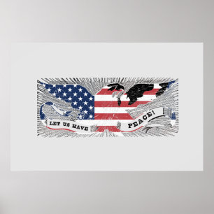 Poster Aigle de la paix Americana Art patriotique