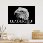 Poster Aigle de leadership motivationnel noir et blanc (Cuisine)