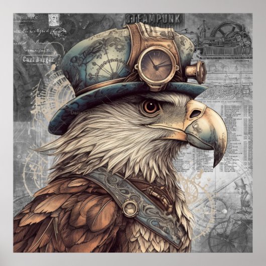 Poster Aigle de Steampunk (Devant)