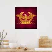 Poster Aigle d'or romain sur rouge (Cuisine)