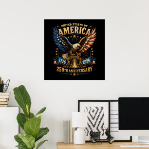 Poster Aigle du 250e anniversaire des États-Unis d'Amériq