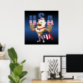 Poster aigle du 4 juillet (Bureau à domicile)
