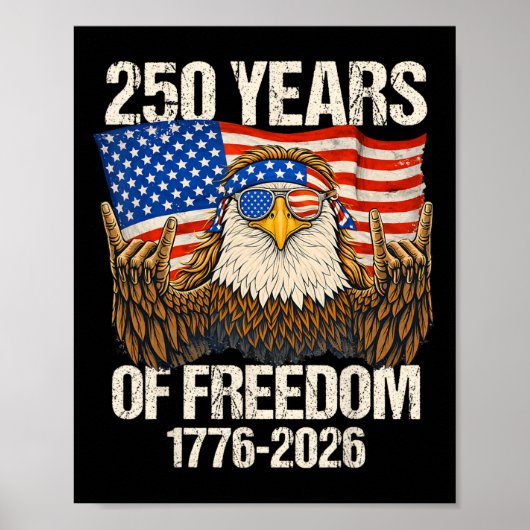 Poster Aigle du drapeau américain 250 ans de liberté 250e (Devant)