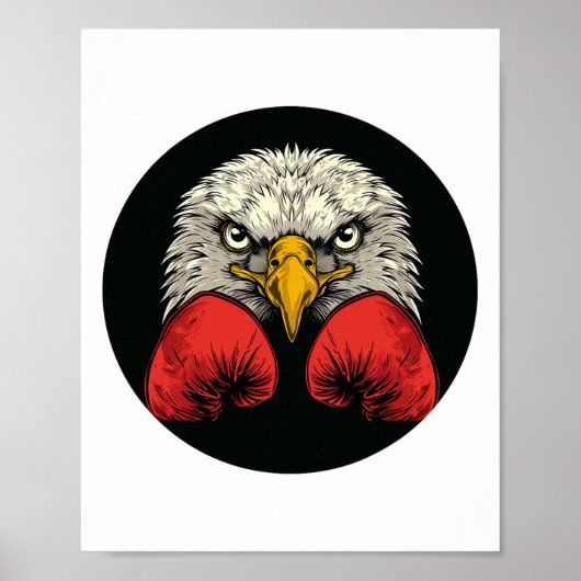 Poster Aigle en gants de boxe pour une déclaration de box (Devant)