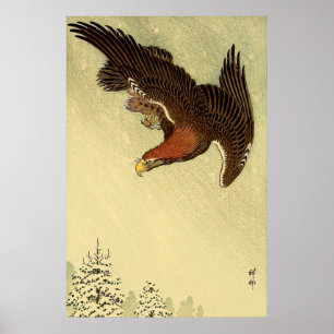 Poster Aigle en vol Ohara Koson 1933 Art japonais