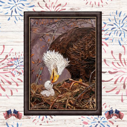 Poster Aigle et aiglon patriotiques doux Art